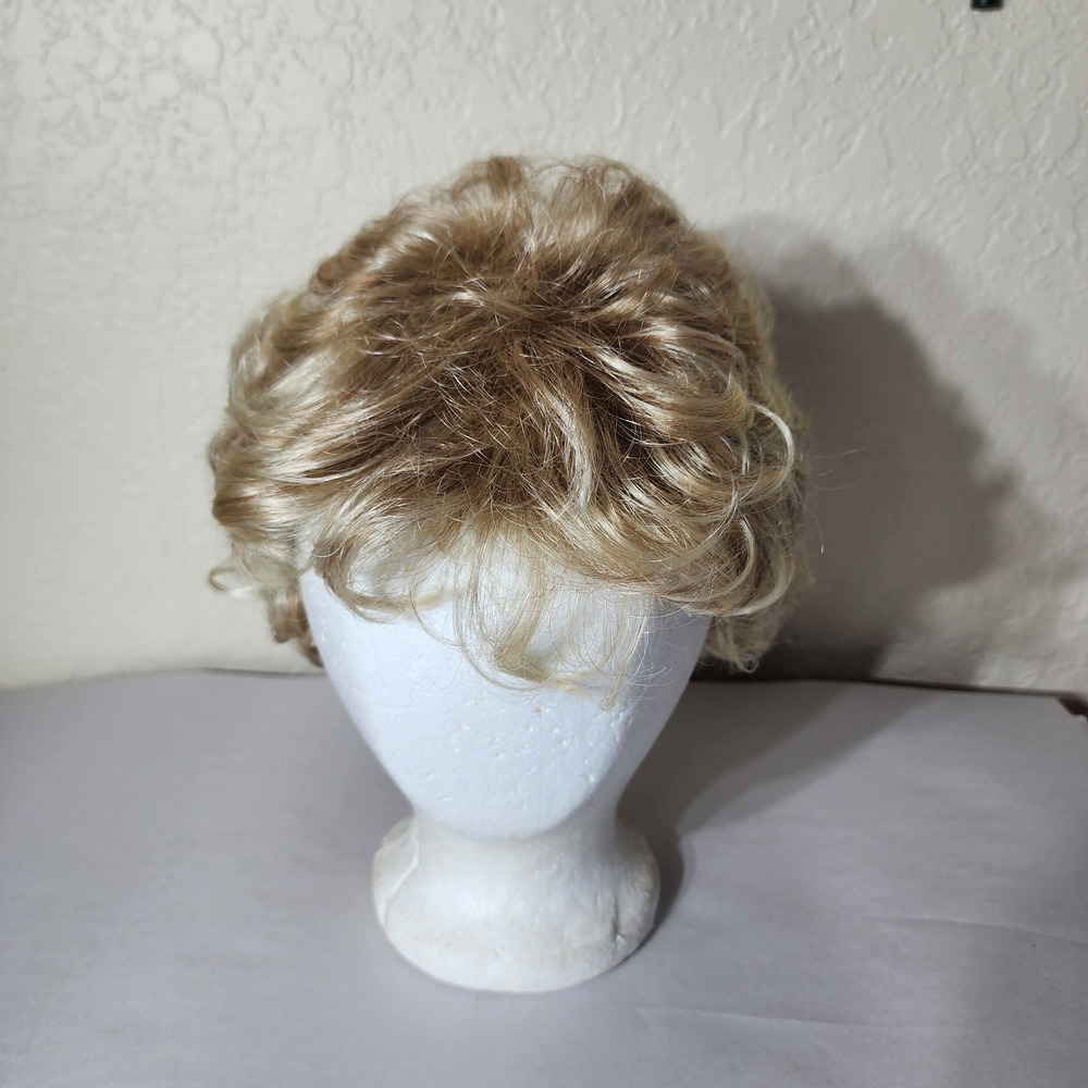 Paula Young Short Curly Blonde Synthetic Wig A1020 Modacrylic PVC Fiber